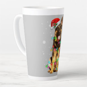 Caneca De Café Latte German shepherd Cão Árvore Natal Doce Natal Xmas