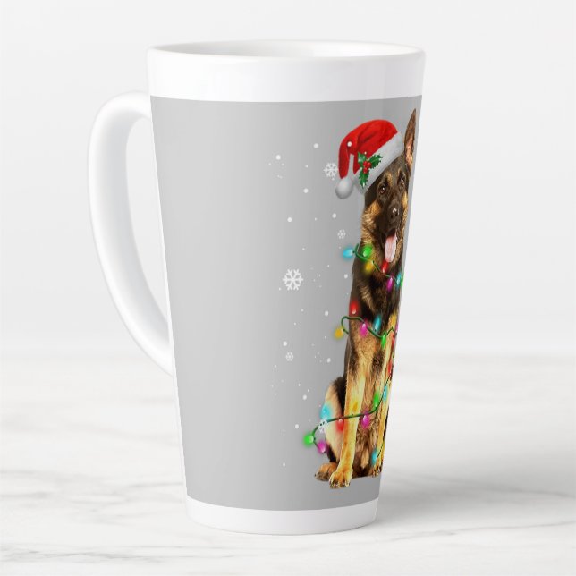 Caneca De Café Latte German shepherd Cão Árvore Natal Doce Natal Xmas (Ângulo esquerdo)