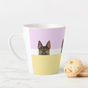 Caneca De Café Latte German shepherd "Peek a Boo" 