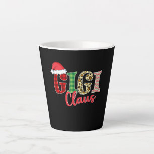 Caneca De Café Latte Gigi Claus Santa Hat Engraçado Xmas Pajama Clothi