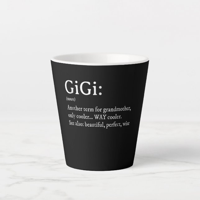 Caneca De Café Latte Gigi Definition T Women Gigi Gift Avó Aniversário (Frente)