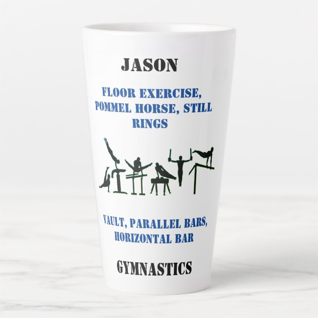 Caneca De Café Latte Ginástica masculina Latte Mug (Frente)