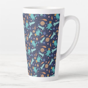 Caneca De Café Latte Ginger cat em aventura espacial de galáxias