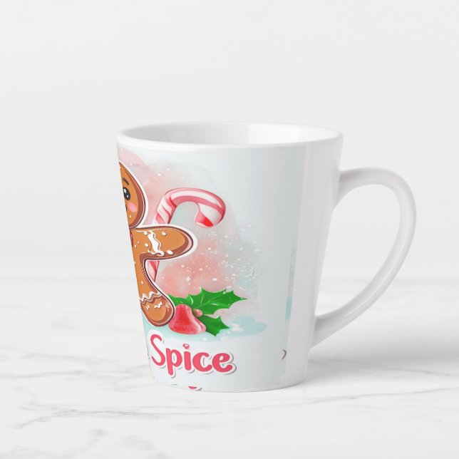 Caneca De Café Latte Gingercake Man and Candy Cane (Direita)