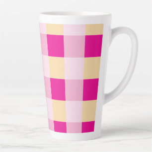 Caneca De Café Latte Gingham Pattern