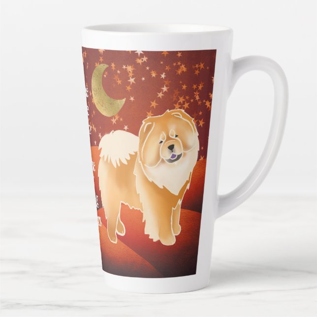 Caneca De Café Latte GINKGO, a vaca vermelha - Texto personalizável (Direita)