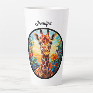 Caneca De Café Latte Girafa de vidro contida Personalizada