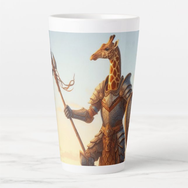 Caneca De Café Latte Giraffe guerreiro (Frente)