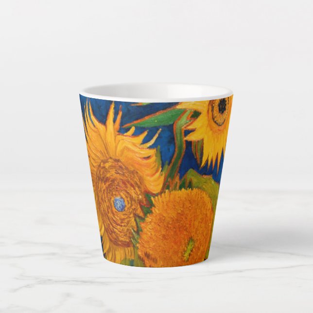 Caneca De Café Latte Girasóis de Van Gogh (Frente)