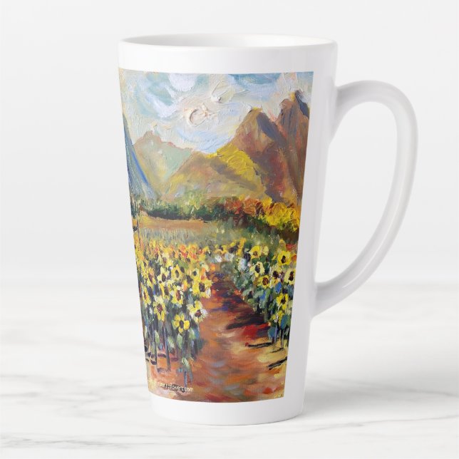 Caneca De Café Latte Girasóis de Waimanalo (Direita)