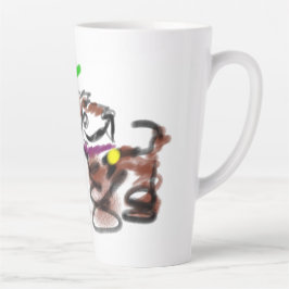 Caneca De Café Latte Girassóis Border Collie 