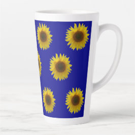 Caneca De Café Latte Girassol Florido