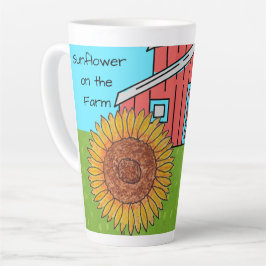Caneca De Café Latte Girassol na Fazenda