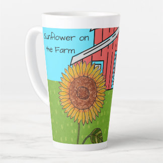 Caneca De Café Latte Girassol na Fazenda