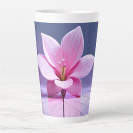 Caneca De Café Latte Gladíolos Dimensionais: Masterícula Rosa e Púrpura