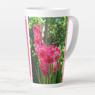 Caneca De Café Latte Gladiolus Flowers Collage Latte Mug
