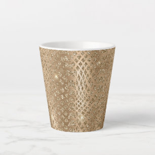 Caneca De Café Latte Glam Glitter Cobra