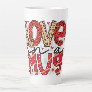 Caneca De Café Latte Glam Glitter Dourado Red Luxe Dias de os namorados