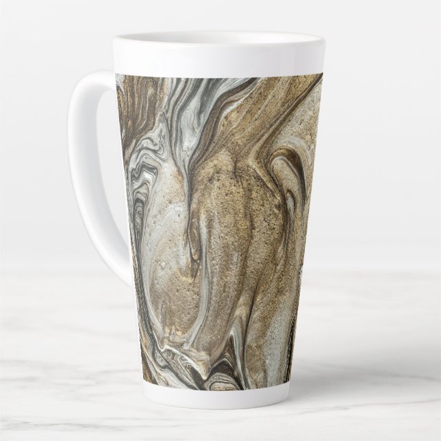 Caneca De Café Latte glamour 003 cores marrons líquidas (Ângulo esquerdo)