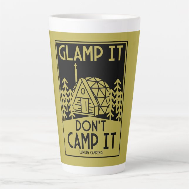 Caneca De Café Latte Glamping de Luxo (Frente)