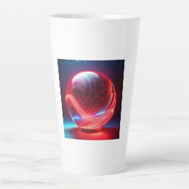 Caneca De Café Latte Globo Vermelho Reflexivo Transparente Com Explosõe