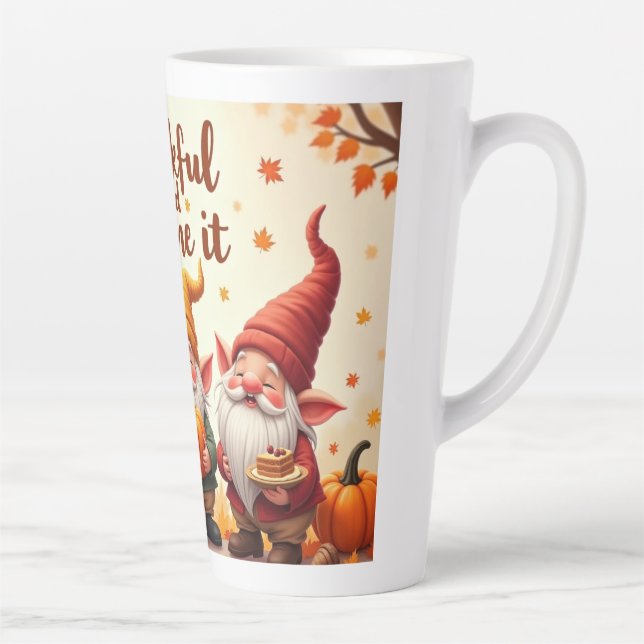 Caneca De Café Latte gnomo de desejos de Ação de Graças (Direita)