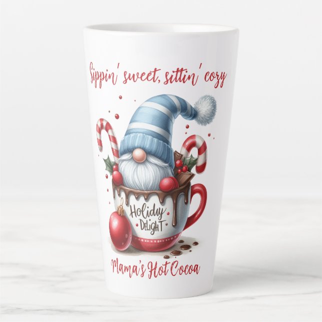 Caneca De Café Latte Gnomo Delícia de Feriado (Frente)