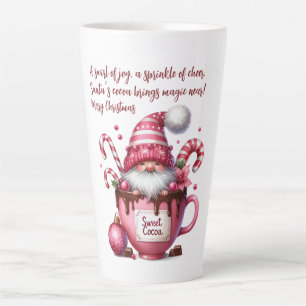 Caneca De Café Latte Gnomo do Papai Noel de Cacau Doce