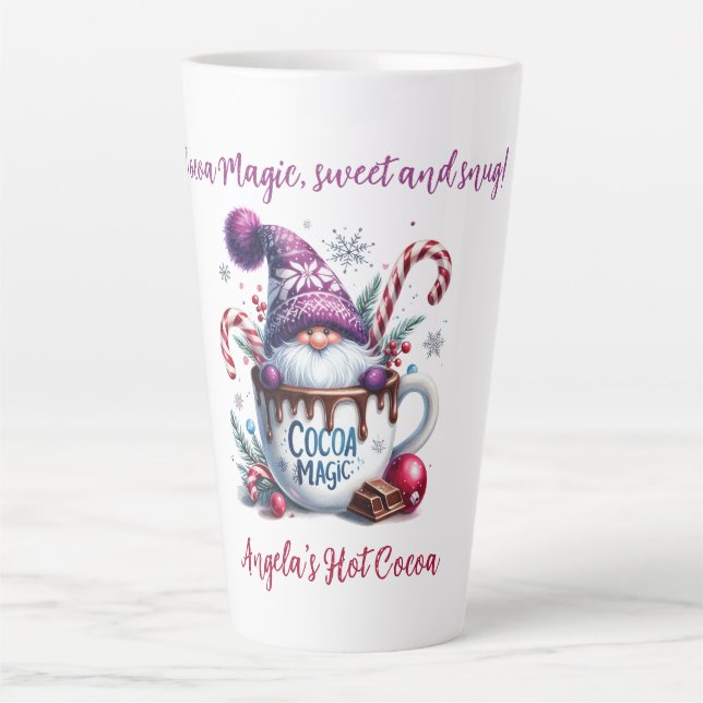 Caneca De Café Latte Gnomo Mágico de Cacau (Frente)