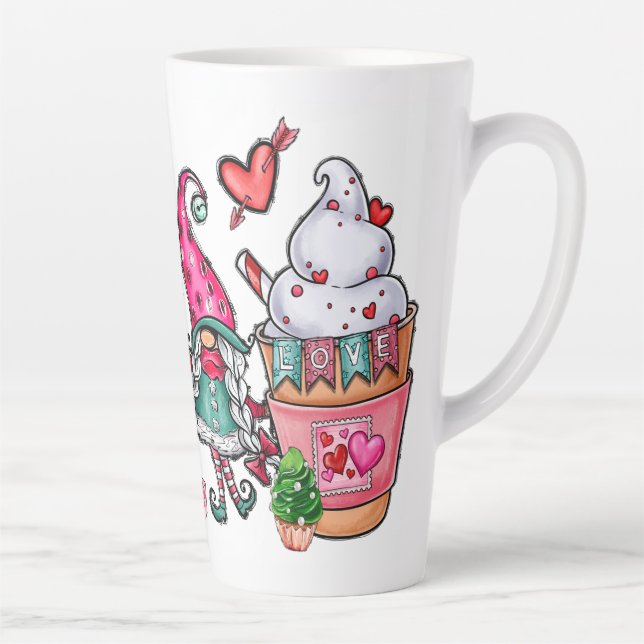 Caneca De Café Latte Gnomos apaixonados por (Direita)