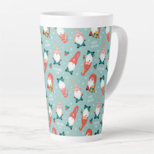 Caneca De Café Latte Gnomos de Natal