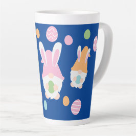 Caneca De Café Latte Gnomos de páscoa com Ovos de Páscoa de Coelhinhos