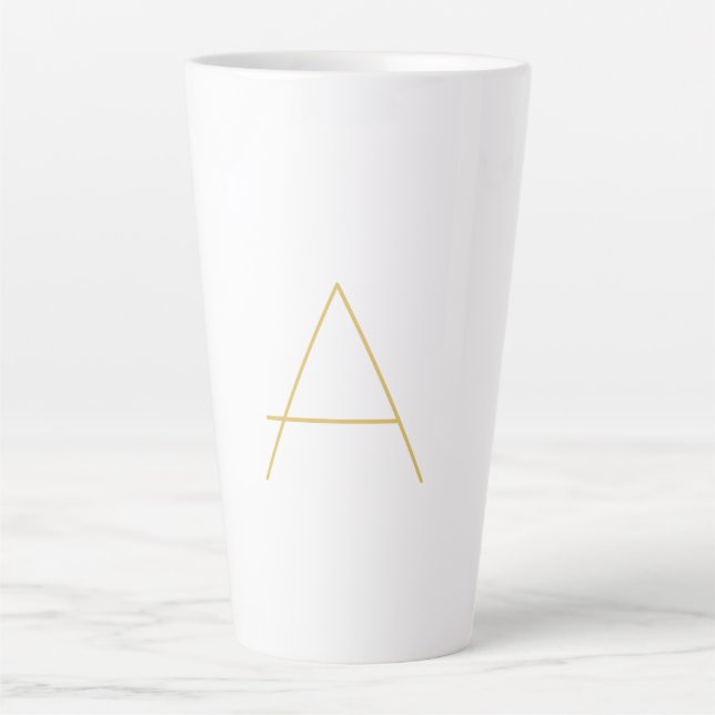 Caneca De Café Latte Gold Color Monogram Professional Custom (Frente)