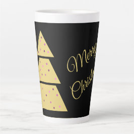 Caneca De Café Latte Golden Christmas Tree Latte Mug