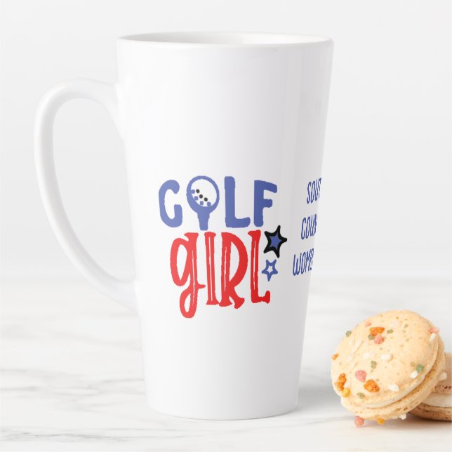Caneca De Café Latte Golf Girl Personalizada Tarde Mug (In Situ)