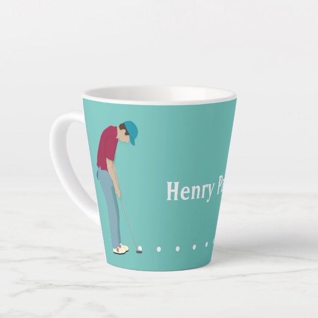 Caneca De Café Latte Golfer Putando Café Mug (Ângulo esquerdo)