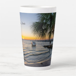 Caneca De Café Latte Golfo de Breeze Flórida Latão Sunset