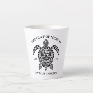 Caneca De Café Latte Golfo Do México ESTD 1550 Fica Salgado E Resiste