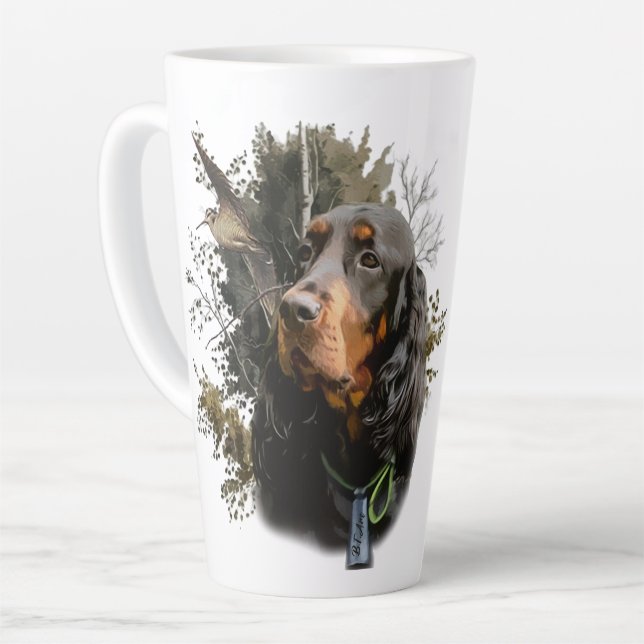 Caneca De Café Latte Gordon Setter (Ângulo esquerdo)
