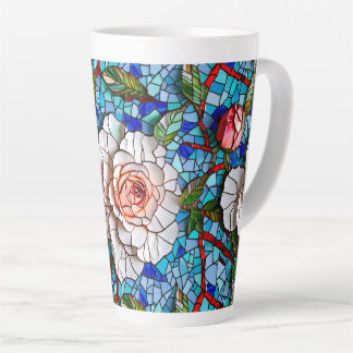 Caneca De Café Latte Gorgeous Mosaic Flowers Standard