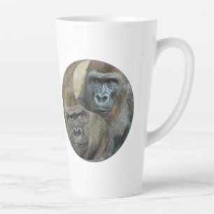 Caneca De Café Latte Gorilla Madre e filho Coffee Mug