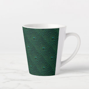 Caneca De Café Latte Gotas de Água em Metal Verde