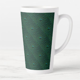 Caneca De Café Latte Gotas de Água em Metal Verde