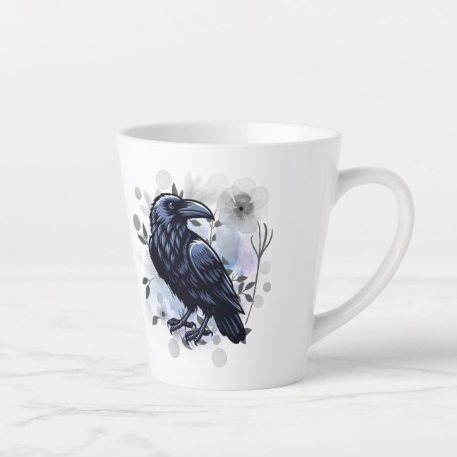 Caneca De Café Latte Goth Raven Coffee Mug Dark Aesthetic  (Direita)