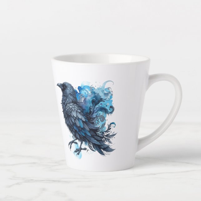 Caneca De Café Latte Goth Raven Coffee Mug Dark Aesthetic  (Direita)