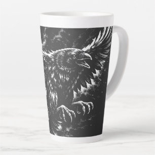 Caneca De Café Latte Gothic Raven – por BurnsInHell