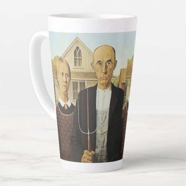 Caneca De Café Latte Gótico Americano (Ângulo esquerdo)