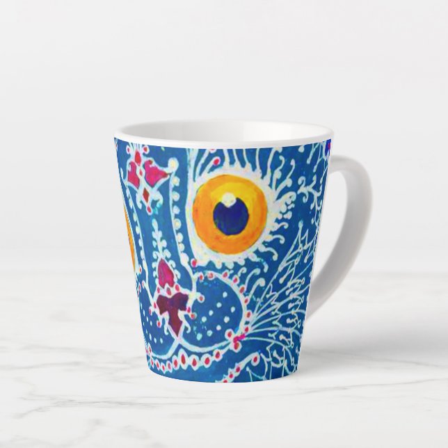 Caneca De Café Latte Gótico Azul (Ângulo direito)