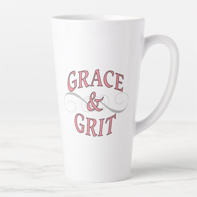 Caneca De Café Latte Grace & Grit para a senhora durona (Direita)