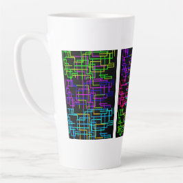 Caneca De Café Latte Grade de Arte Pixel Neon